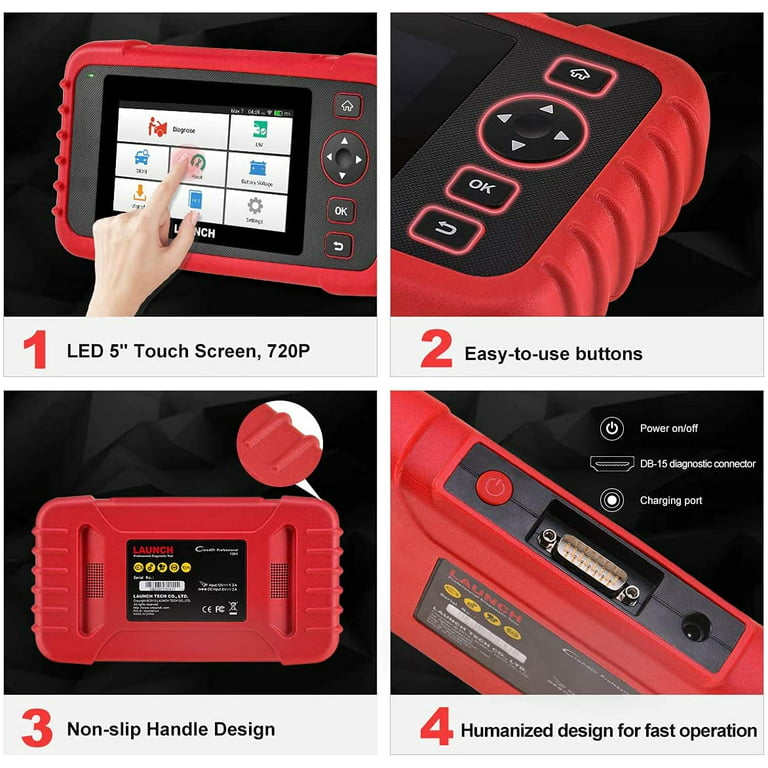 LAUNCH OBD2 Scanner CRP129X Scan Tool 8 Reset  Oil/EPB/TPMS/SAS/DPF/BMS/Throttle Reset,Injector Coding Diagnostic Tool ABS  SRS Engine Transmission Car
