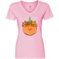 thumbnail image 3 of Inktastic Pumpkin Unicorn for Halloween and Thanksgiving Women's V-Neck T-Shirt, 3 of 5