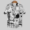 thumbnail image 3 of Himiko Toga Casual Short Sleeve Shirt Lapel Collar Shirt Summer Beach Shirt L, 3 of 8