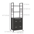 thumbnail image 3 of Vinsetto 2 Drawer File Cabinet with Lock, Adjustable Hanging Bar, Black, 3 of 10