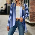 thumbnail image 2 of ZQUUVOU Women's Open Front Cardigan Fall Lightweight Fashion Printed Tops Casual Solid Color Loose Long Sleeve Cardigan Tops Blue C, 2 of 7