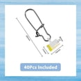 thumbnail image 2 of 40 piezas de plástico para sedal de pesca, deslizadores de plomo de alta resistencia, kit de broche giratorio con broche Duo-Lock para agua dulce y salada, clips de pesca de cambio rápido., 2 of 6