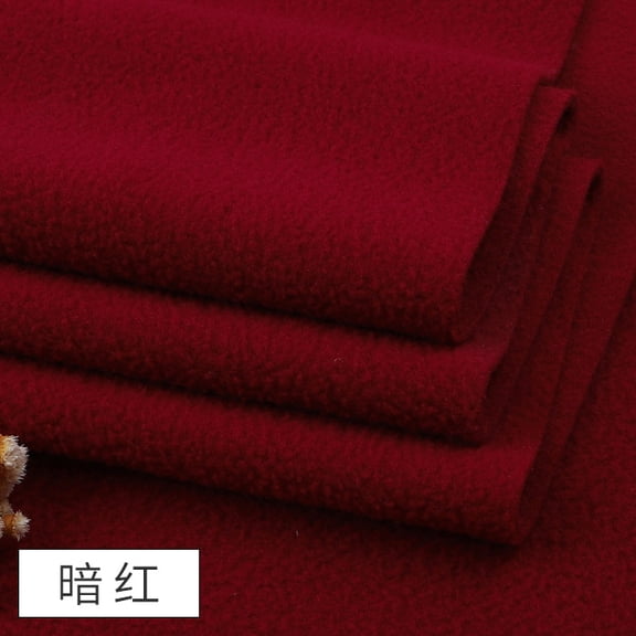 ERDOUY 39" × 63" Polar Fleece Fabric, Anti-Pill Soft Comfortable Sewing Material for Blankets, Hats, Gloves & DIY Apparel Making, Wine Red A