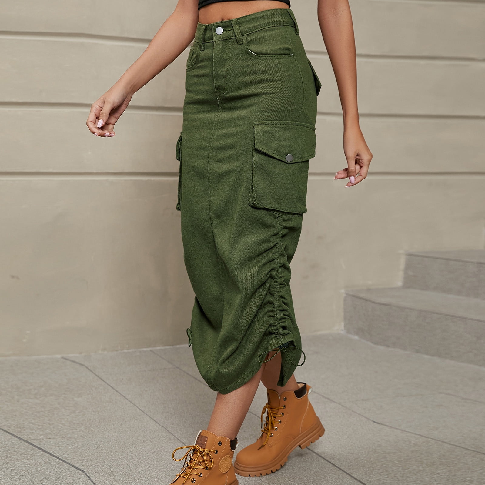 【51PERCENT】Tunnel Lining Mid Skirt - Military(woman) Tunnel Lining Mid Skirt - Black(woman) - 51percent