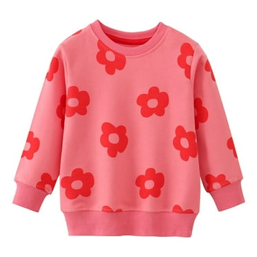 UAYOTSE Toddler Baby Girls Sweatshirts Casual Pullover Crewneck Winter Long Sleeve Tops Shirts Clothes,Pink 6 Years