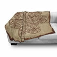 thumbnail image 3 of Brown Mandala Soft Flannel Fleece Throw Blanket, Psychedelic Zentangle Design with Doodle Circles and Waves, Cozy Plush for Indoor and Outdoor Use, 60" x 80", Chestnut Brown and Beige, by Ambesonne, 3 of 6