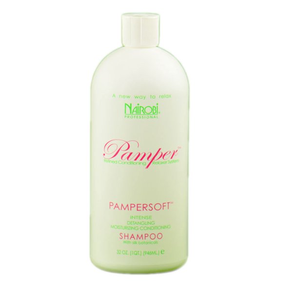 Size : 32 oz , Nairobi PamperSoft Shampoo, hair scalp beauty - Pack of 3 w/ SLEEKSHOP 3-in-1 Comb-Brush