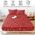 thumbnail image 5 of Queen Size Fitted Sheet Set - Southwestern 3 Piece Bedding Sets 16" Deep Pocket Fitted Sheet with 2 Pillowcases, Red Paisley Print Vintage Rustic Brushed Microfiber Hotel Luxury Bed Sheets, 5 of 9