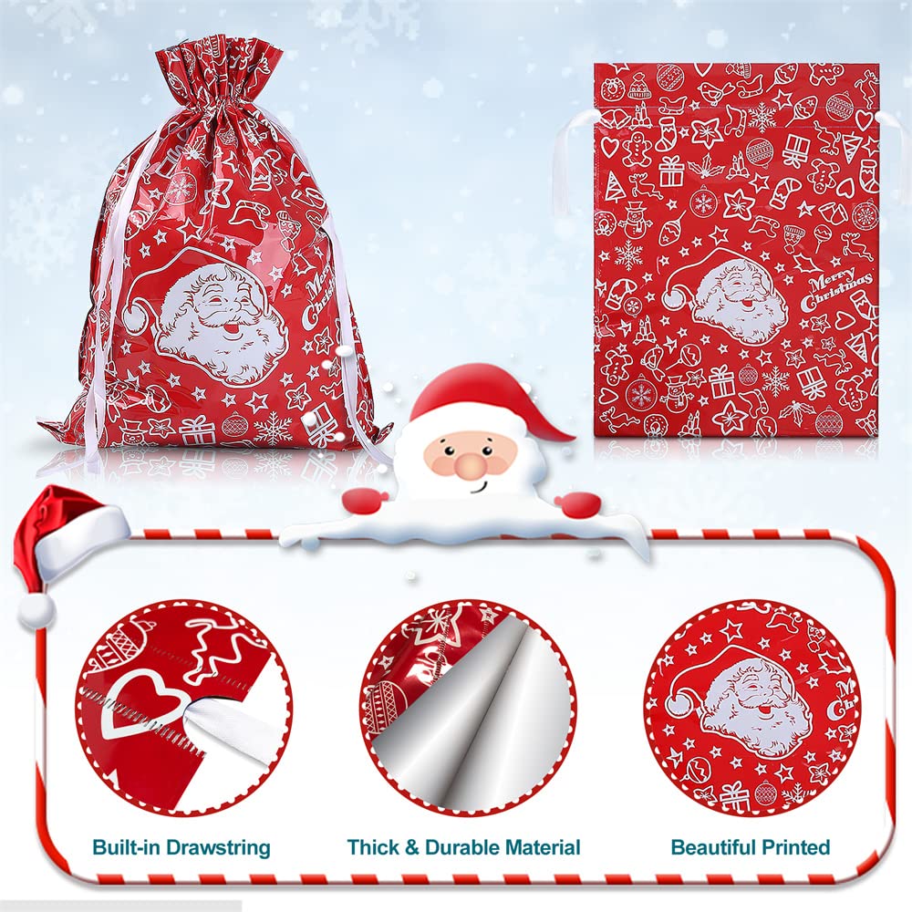 COCOBELA 25-Piece Christmas Drawstring Gift Bags with Tags photo 2