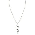 thumbnail image 2 of Elegant Spiral Ribbon Pendant Snake Chain Necklace - Silver Tone Fashion Jewelry Necklace Silver, 2 of 7