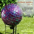thumbnail image 6 of Alpine Corporation 10" Embossed Glass Gazing Ball, Purple, 6 of 11