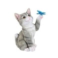 thumbnail image 4 of Estatua de gato para jardín, escultura de Animal, mariposa, luz Solar, estatuas para exteriores, figura de gatito para paisaje, decoración de Patio Gris, 4 of 8