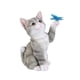 thumbnail image 4 of Estatua de gato de jardín, escultura de animal, luz solar, gatito de resina realista Gris, 4 of 9