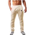 thumbnail image 2 of PNTUTB Men's Casual Solid Color Patterned Breathable Stretch Drawstring Waist Outdoor Sports Pants, 2 of 6