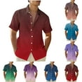 thumbnail image 5 of Oalirro Men's Casual Cotton Button Up Shirt under $10 Short Sleeve Colorblock Collar Tees, 5 of 5