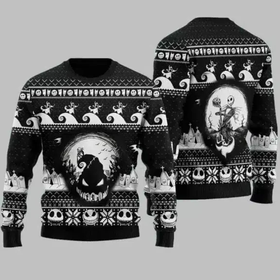Jack Skellington Horror Nightmare 3D Christmas Sweater