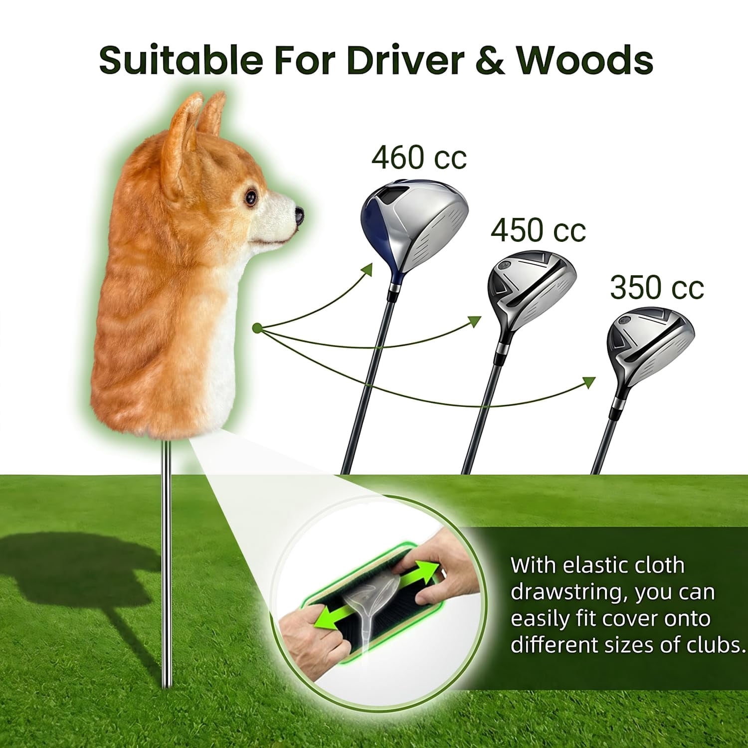 FurEverClone Chihuahua Dog Golf Club Headcover, Dog Golf Driver & Woods Club Cover, Dog Golf Head Cover