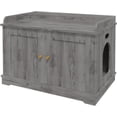 thumbnail image 2 of Royalbelle Smoke Gray 31.5 Inch Wooden Cat Litter Box Enclosure, Hidden, 2 of 9
