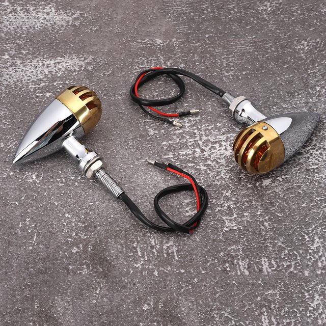 LED Motocicleta Retro Bala Indicadora De Señal De Luz De Luz Para