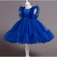 thumbnail image 4 of Toddlers Dresses Flower Girl Dress Toddler Sleeveless Tulle Dress Party Dresses for Girls Blue Dress Girl Toddler Fancy Dress Girls Birthday Party Dress 6-7 Years, 4 of 4