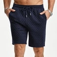 thumbnail image 4 of IWRICH Men's Casual Sweat Shorts Drawstring Summer Beach Stretch Quilted Shorts for Workout Running Navy XXXL, 4 of 5