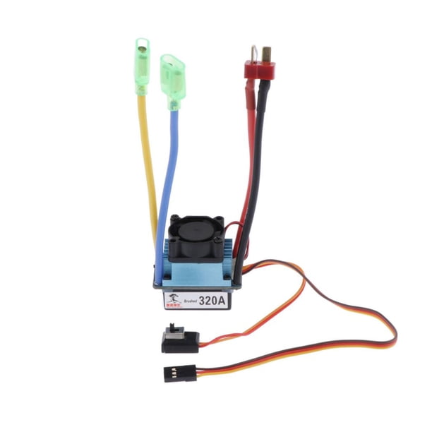 Controlador de velocidad de motor escobillado ESC de 320 A, resistente al agua, 5 V, 3 A, BEC para RC a escala 1:10 T Plug