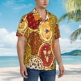 thumbnail image 3 of Disketp Hawaiian Shirts For Men,Pies Print Mens Casual Short Sleeve Button Down Shirts Beach Shirt, 3 of 7