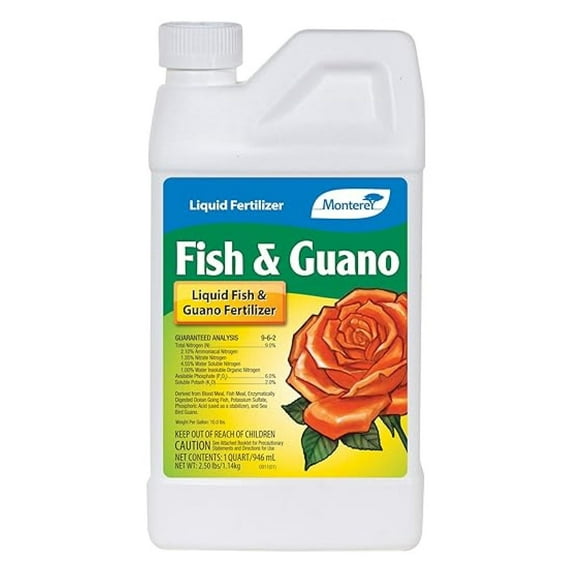 7265 Fish & Guano Liquid Plant Fertilizer for Transplants and Flowers, 32 oz (1-Pack)
