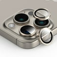 thumbnail image 3 of Elegant Choise Camera Lens Protector Metal Ring Tempered Glass Protective Film for iPhone 15 Pro 6.1inch/15 Pro Max 6.7inch, Gold, 3 of 14