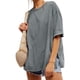 thumbnail image 1 of Karight Womens Oversized Tshirts Summer Casual Short Sleeve Crew Neck T Shirt Loose Fit Side Slit Tee Tops, 1 of 9
