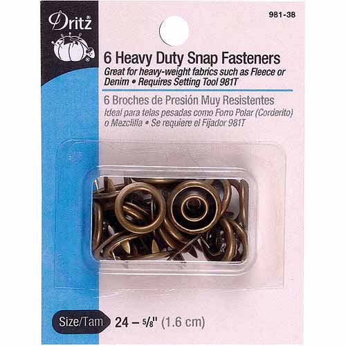 Dritz HeavyDuty Snap Fasteners, 5/8", 6pk