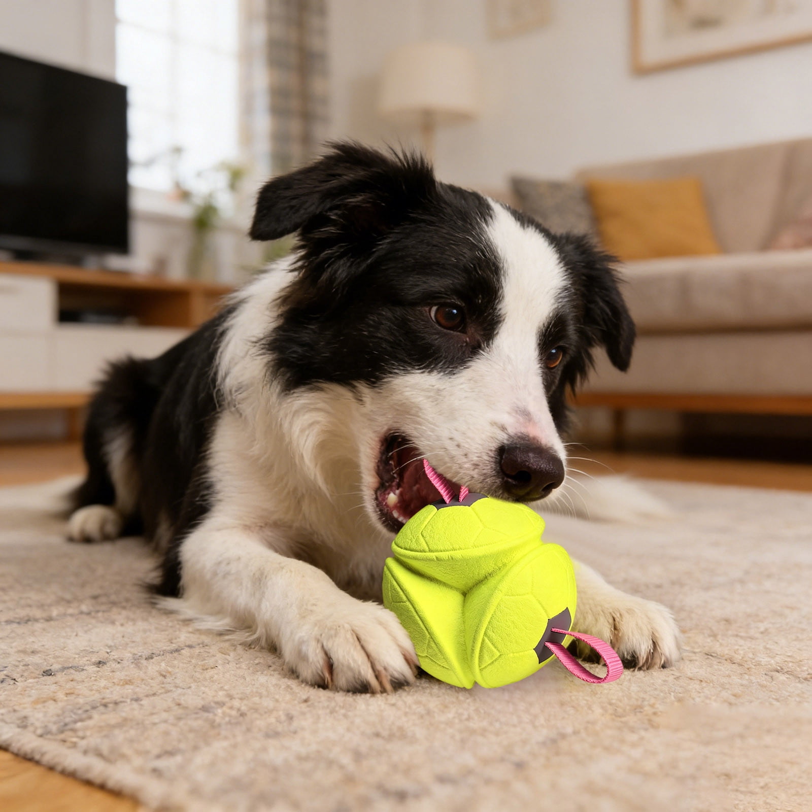 Interactive Dog Ball With Rope Tug-of-war Puppy Toy For Aggressive Chewers Teething Indoor Outdoor Play Home Use