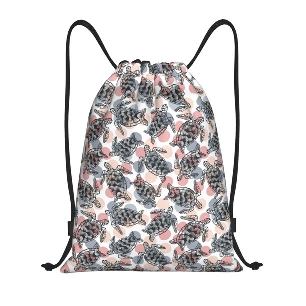Fotbe Turtle Bolsa Mochila con Cordón Estampada, Bolsa de Gimnasio Deportiva, Bolsa Cinch, Bolsa con Cordón para Hombres y Mujeres-Medium