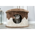 thumbnail image 2 of TRIXIE Cozy Plush Cover Indoor Cat Condo with a Cat Toy on String, Brown-Beige, 2 of 7