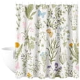 thumbnail image 4 of Dznils Cortina Shower de Tela Floral Verde Cortina de Baño Impermeable con 12 Ganchos, 72 x 72, 4 of 11
