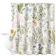 thumbnail image 4 of Dznils Cortina Shower de Tela Floral Verde Cortina de Baño Impermeable con 12 Ganchos, 72 x 72, 4 of 11