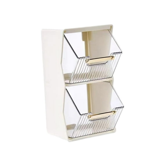Qholemyo Double Layer Plastic Storage Organizer Pantry Organizers Coffee Pod Storage Desktop Storage Office Supplies