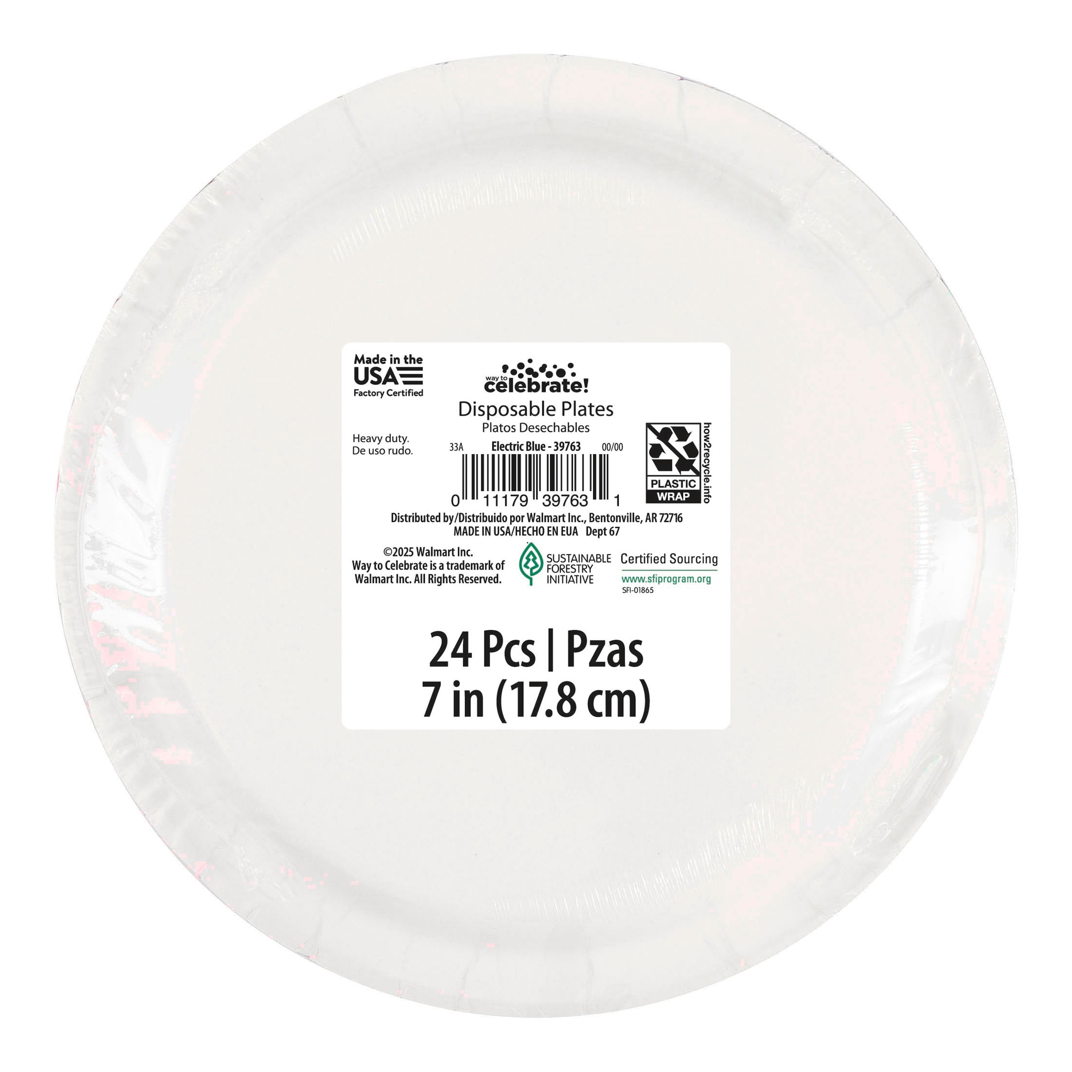 24CT 7IN Blue Dessert Paper Plates by Way To Celebrate