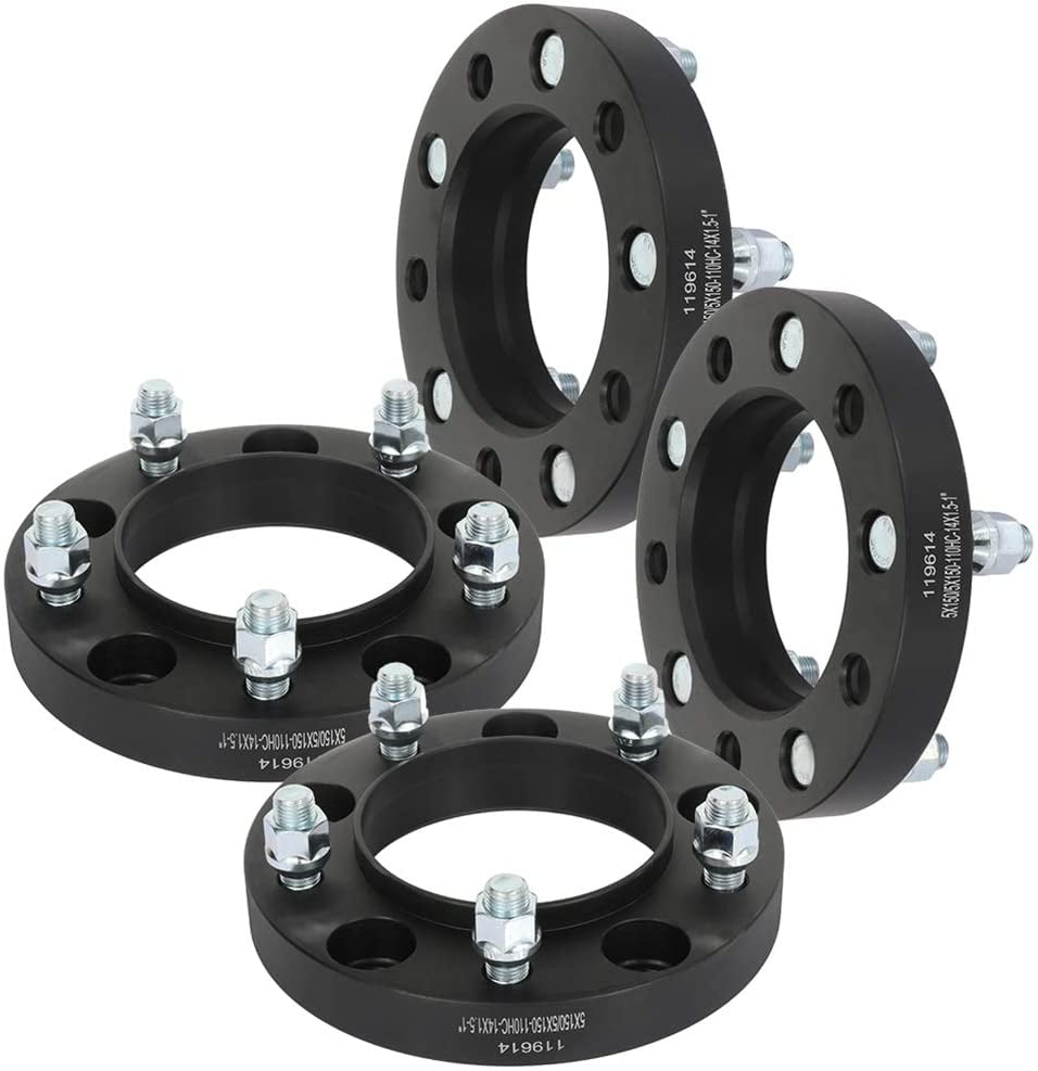 ANGLEWIDE 4PCS 5 Lug HBU Centric Wheel Spacers Adapters 5x150 14x1.5 110 1 Compatible with 1998-2007 Lexus LX470 2008-2016 Lexus LX570 1998-2016 Toyota Land Cruiser 