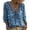 20#Blue, variant on V-Neck Ruffle Trim Tie Front Leopard Print Puff 3/4 Sleeve Blouse for Women ,Loose Fit Casual Fashion Streetwear Tops Brown 2XL