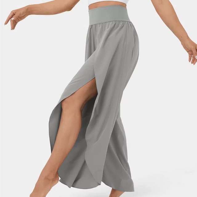 Pantalones Pantalones de playa para mujer Pantalones de verano de estilo casual Traje diario de ajuste holgado (Gris M) Kuymtek Gris T M para Mujer