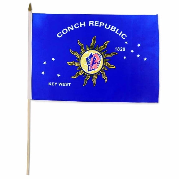 Key West (Conch Republic) 12x18in Stick Flag