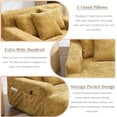 thumbnail image 4 of Chaise Lounge Chair Indoor, Oversized Boneless Sleeper Sofa Bed with 3 Pillows and Storage Pockets,Comfy Chenille Cloud Couch,Modern Deep Seat Reading Chair for Living Room, 4 of 7
