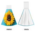 thumbnail image 2 of Sikiie Golden Sunflower in Blue Hand Towel with Loop Hanging Towel Absorbent Tie Towels for Kitchen Tea Bar Bathroom Decor, 2 of 7