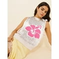 thumbnail image 4 of Women Graphic Sweater Vest Y2k Sleeveless Lobster Pullover Top Crew Neck Light-Weight Fall Knit Tank Top White M, 4 of 6