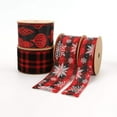 thumbnail image 5 of LaRibbons 2 1/2" Wired Ribbon | "Check Snowflake" Black/Red/White | 10 Yard Roll, 5 of 6