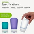 thumbnail image 3 of Humangear GoToob+ Soft Silicone Travel Bottle 3-Pack - Medium - Clear/Red/Orange, 3 of 6