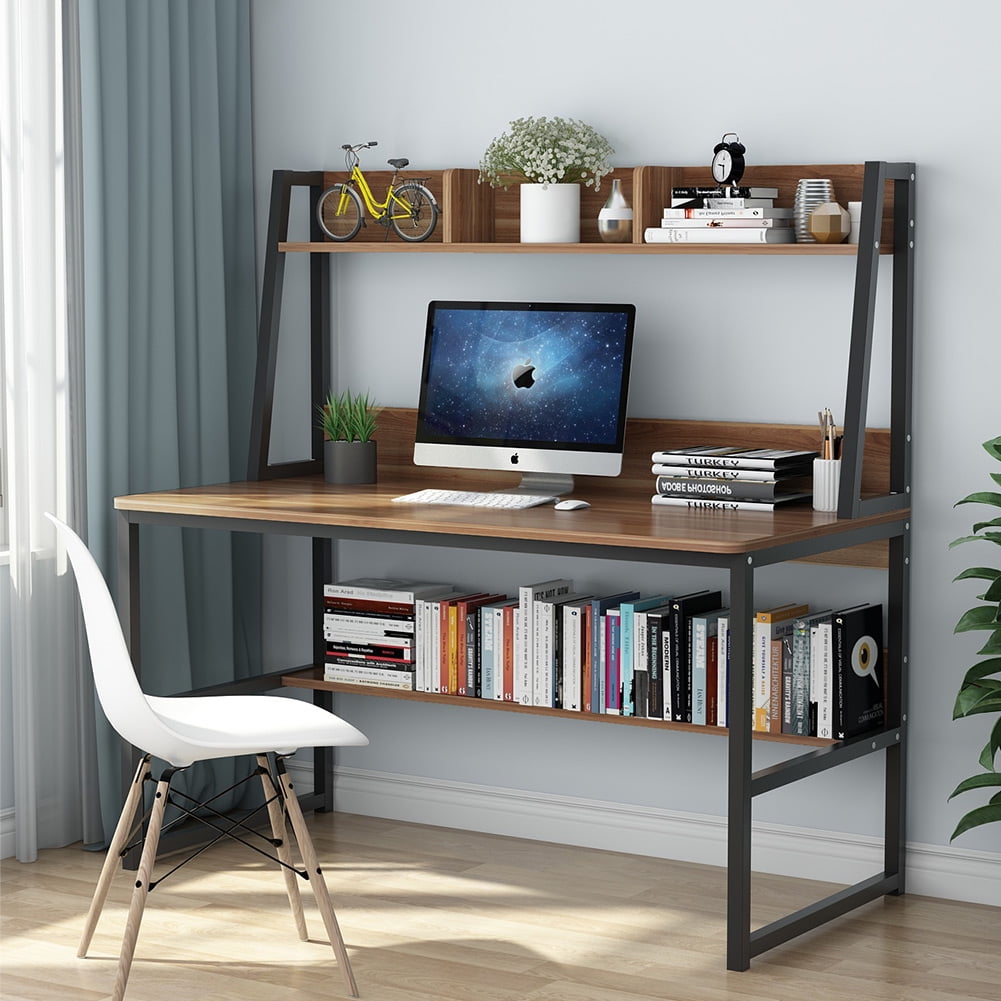 Tribesigns Computer Desk with Hutch and Bookshelf, 47" Home Office Desk