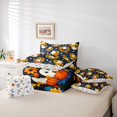 thumbnail image 6 of Homewish Playful Halloween Ghost 7-Piece King Bedding,Sunflower Pumpkin Floral Print King Bed in a Bag,Dark Navy Orange,Halloween Reversible, 6 of 8