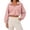 Pink #036, variant on Womens Cropped Sweatshirt, Quarter Zip Pullover with Stand Collar, Drawstring Hem, Oversized Long Sleeve Tops for Fall Winter S